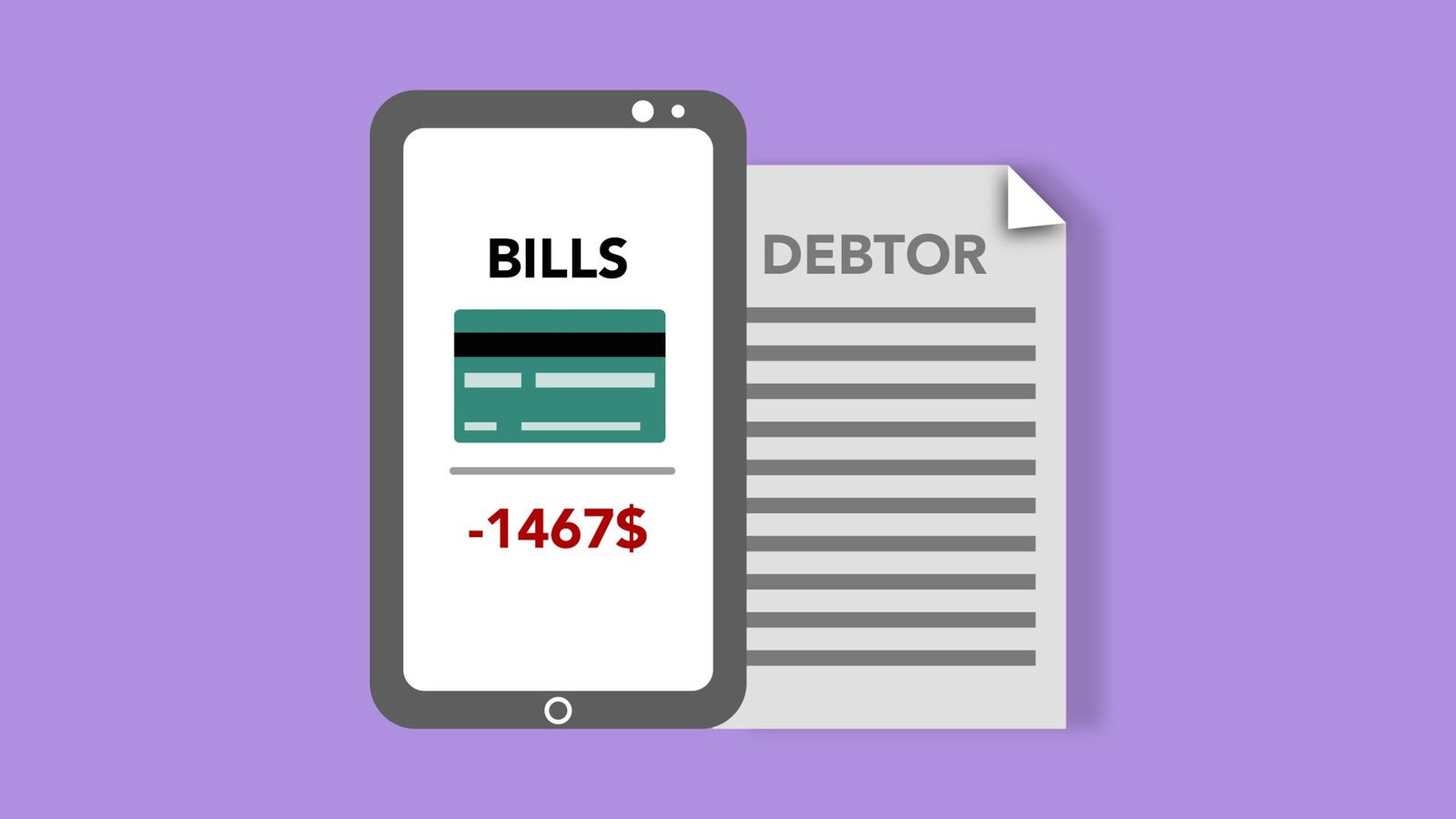 Credit cards and monthly bills representing debt obligations that factor into DTI calculations.