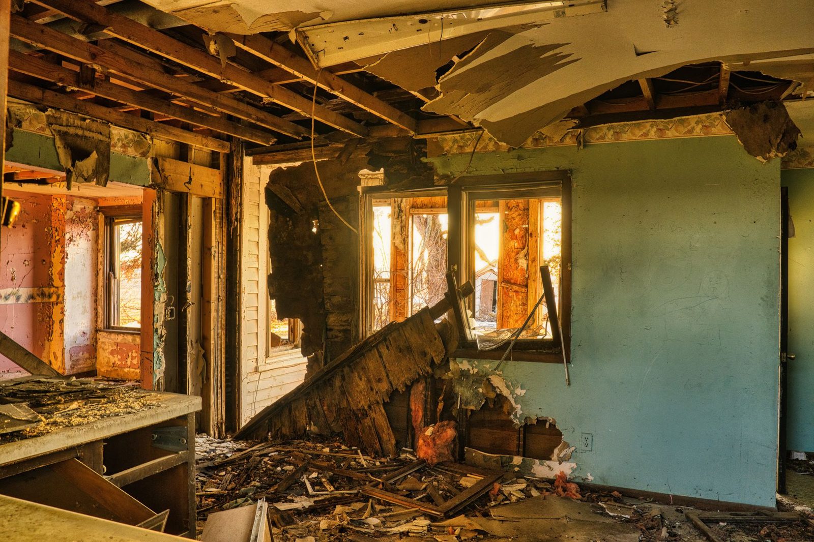 Water damage in a home — a reminder that some water losses and flood fall outside a standard policy.