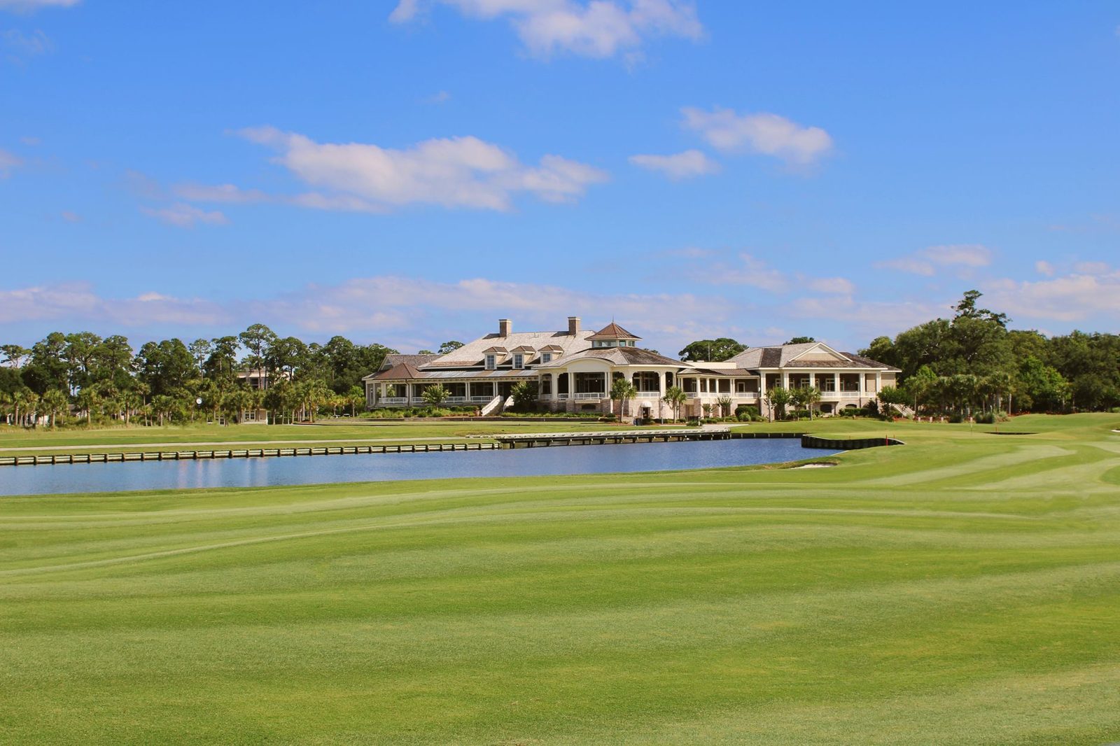 Golf course community and clubhouse typical of the Calabash, NC area